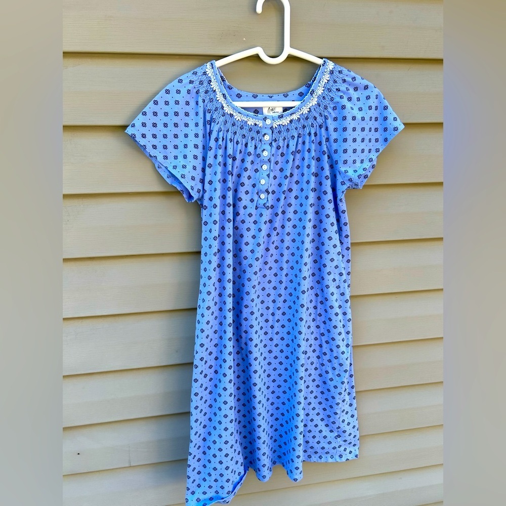 Aria Collection M blue nightgown Cottagecore coquette sleep dress